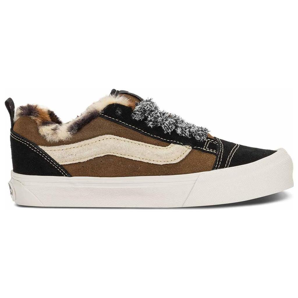 Vans Round Toe Lace-Up Shock Absorbing Durable Low-Top Skate Shoes Unisex Skate Shoes Black Brown VN0009QCLPR