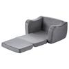 2-in-1 Kids Sofa, Foldable Toddler Soft Couch with Armrests, Made of 28D Sponge & Short Pile, Convertible Toddler Chair To Lounger, Kid Couch Fold Out