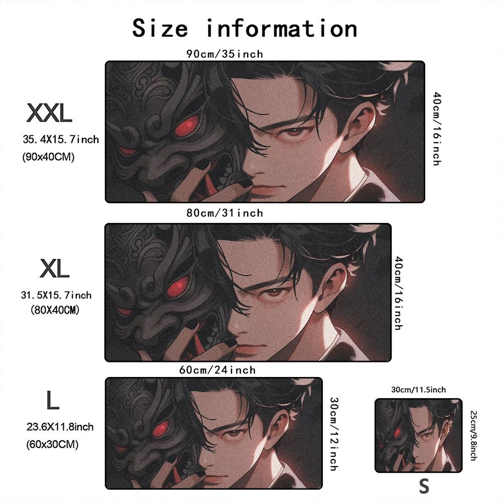 Mask anime girl Mouse Pad Large Computer Office Game Table Mats XXL Rubber Anti-slip Gaming Keyboard Mousepads Long Desk Pads
