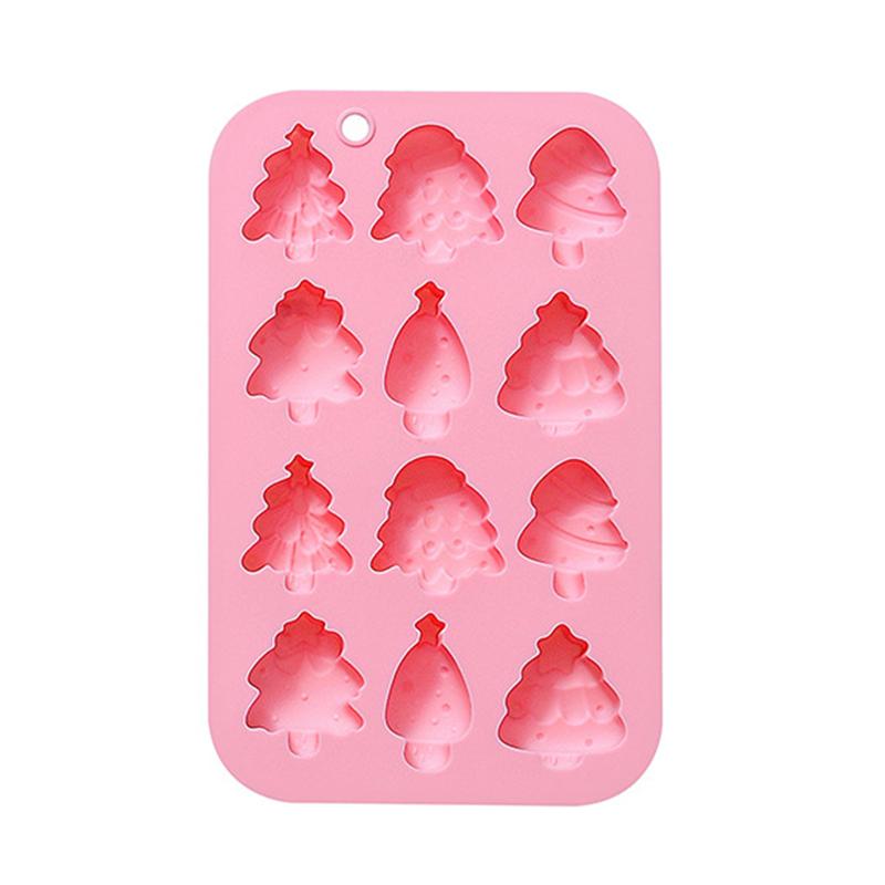 

Christmas Silicone Baking Mold, Christmas Tree Holiday Silicone Mold Soap Candy Mold For Chocolate Jello Baking Mold рожевий