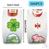 500Pcs/Roll Little Happiness - Lucky Life Kids Rewards Stickers - DIY Scrapbooks Album Decor Sealing Label Decals