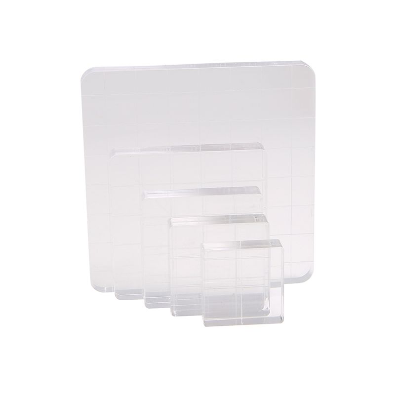 Good-6 Pieces Stamp Blocks Acrylic Clear Stamping Blocks Tools With Grid Lines For Scrapbooking Crafts Making