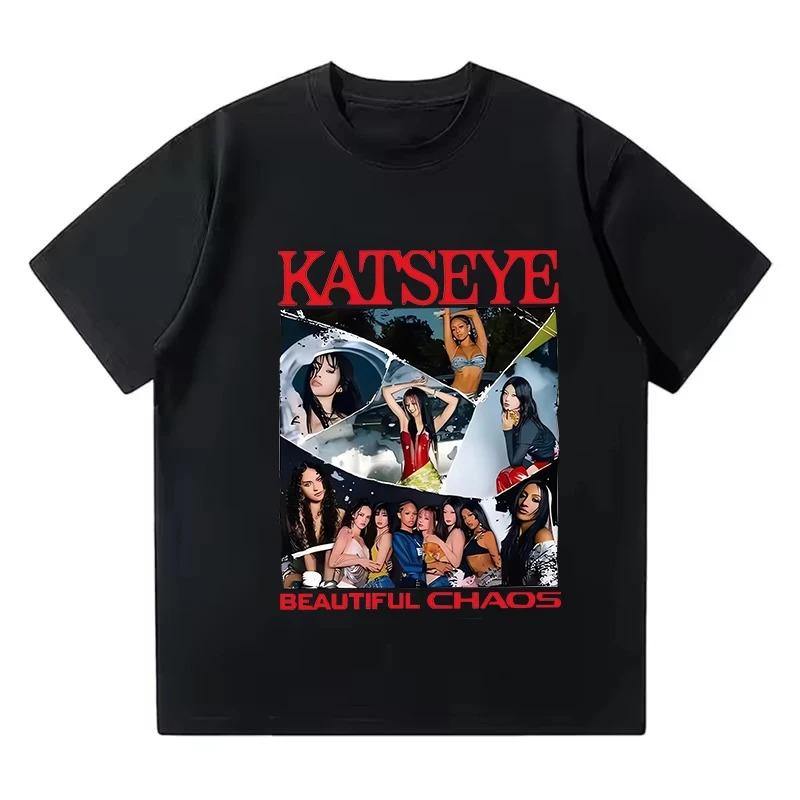 Girl Group KATSEYE 2026 New Arrival Gothic Y2K Unisex Korean Style Casual Funny Graphic Print TShirt Top Unisex Funny Printed