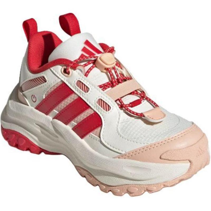 Adidas Maxxwavy Anti-Slip Wear-Resistant Low-Top Kids' Running Shoes White Red Kids' Sneakers JS3086