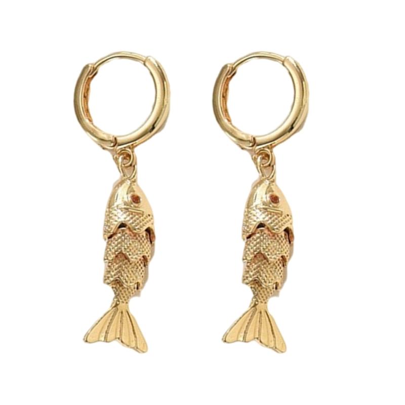 

Unique Fish Earrings Symbolizing Freedom and Agility High Quality Copper Dangle Ear Rings for Comfortable Wear