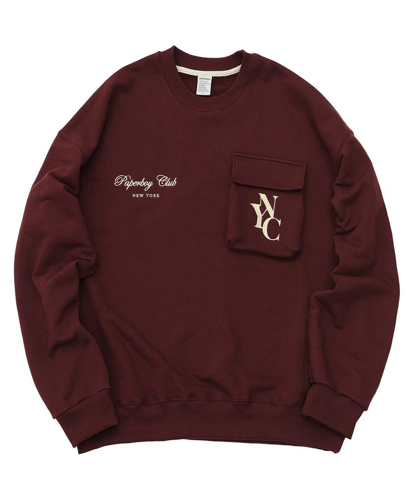 PAPERBOY Nyc Pocket Sweatshirt - Burgundy