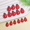 100pcs Resin Mini Red Beetle Ladybug Flatback Cabochon Fairy Garden Miniatures DIY Scrapbook Decor Home Crystal Figurines Craft