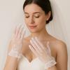 Floral Lace Wrist Gloves Retro Short Gloves Versatile Wedding Gloves  for Women