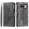 Style 006 For Google Pixel 9/9 Pro Wallet Case PU Leather Phone Cover Mandala Flower Pattern