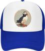 Puffin Bird Graphic Print Polyester Trucker Hat Adjustable Summer Casual Baseball Cap for Unisex