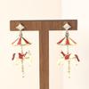 Creative Enamel Carousel Pearl Pendant Earrings & Necklace - European & American Style Christmas Series