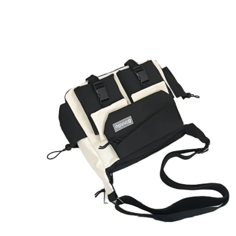 

Square Men Crossbody Bag Large Capacity Single Shoulder Bag Versatile Nylon Postman Bag Outdoor White Bag