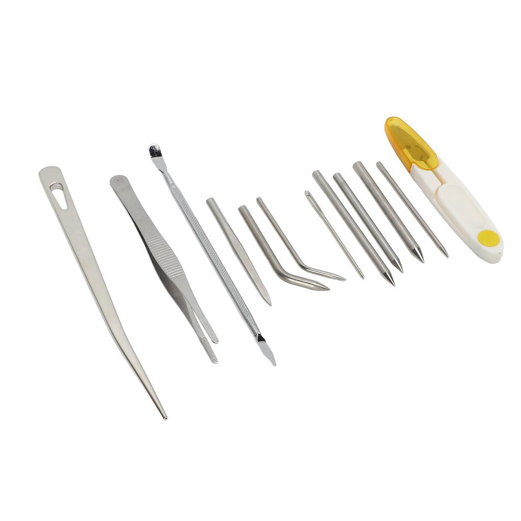 12Pcs Multifunctional Paracord Needles Set Stainless Steel Paracord Stitching Lacing Needles Smoothing Knotters Tool