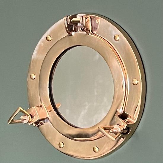 Nautical Brass Porthole Mirror  Wall Hanging Home Decor  Port Ho  Nautical theme  Nautical Mirror