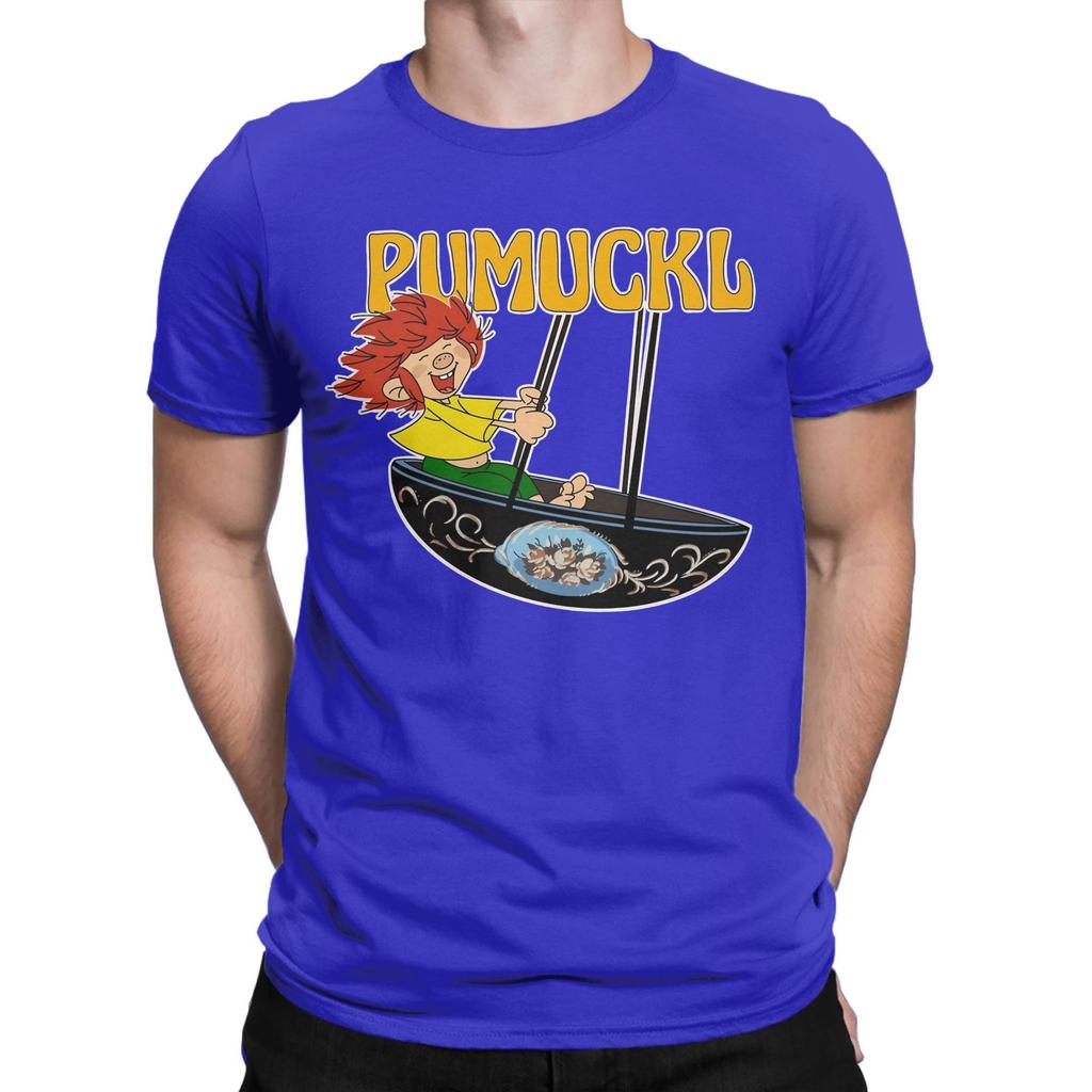 Pumuckl Swing T-Shirt Herren Reine Baumwolle Verrücktes T-Shirt Rundhalsausschnitt Anime Cartoon T-Shirt Kurzarm Kleidung Klassisch