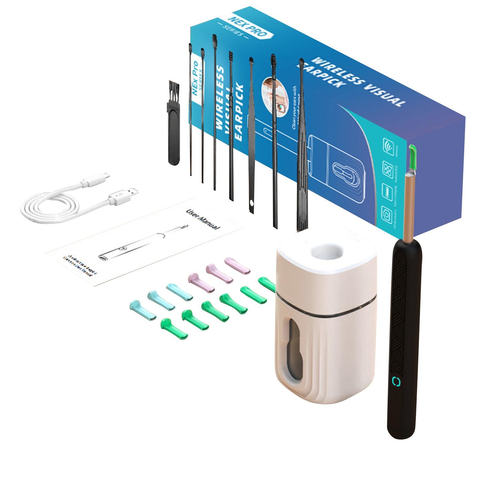 

Визуальный выбор уха. Беспроводной очиститель эндоскопа. Инструмент для чистки ушей с высоким разрешением One Size чёрный