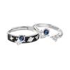 2Pcs/Set Astronaut Rings Light Luxury Personality Ring Lover Space Gift Party