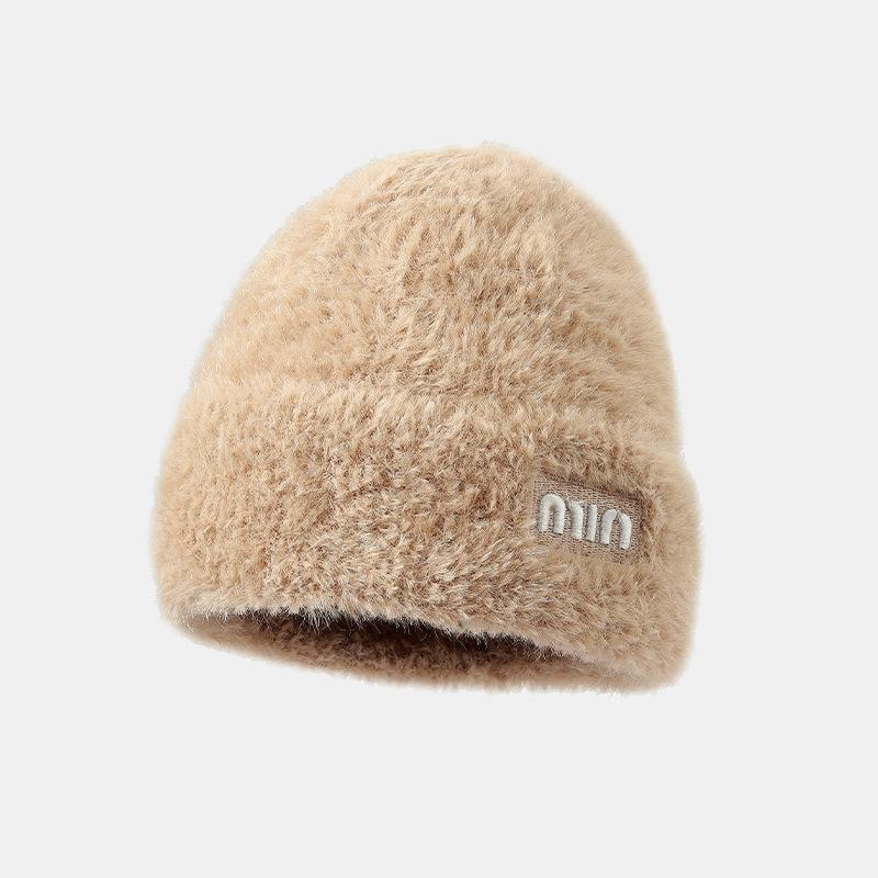 Korean Version of Autumn and Winter New Hat for Women Fashion Letter Knitted Wool Hat for Winter Warm Solid Color Versatile Cold Hat