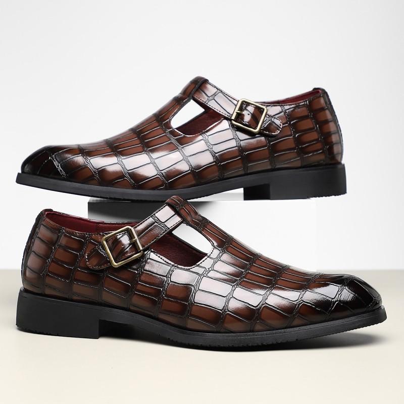 Mens Pointed Toe Loafer Style Dress Shoes PU Leather Casual Slip-On Business Footwear Office Daily Wear