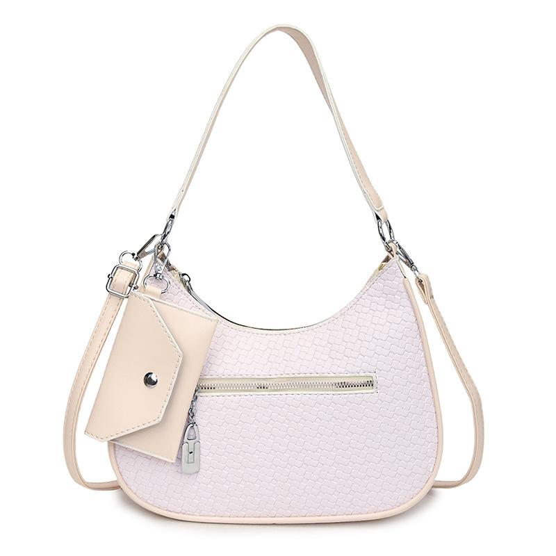 

Simple women s woven hand-carried underarm dumpling bag women s new versatile one-shoulder crossbody crescent bag one size fits all білий