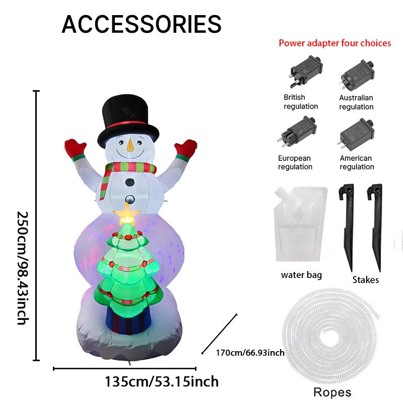

Надувной снеговик 7,87 фута, игрушка, рождественская елка, рождественские украшения для двора, светодиодные огни, рождественские товары, украшение для дома, праздничный подарок RU