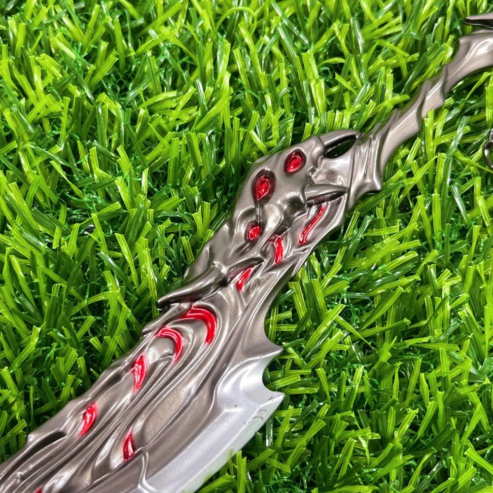 Katana Valorant de 6,3 polegadas 2 unidades Anime Cosplay Adereço Espada Tamanho Real Katana Japonesa Aço Metálico Lâmina de Faca Ninja Sabre de Samurai Brinquedo