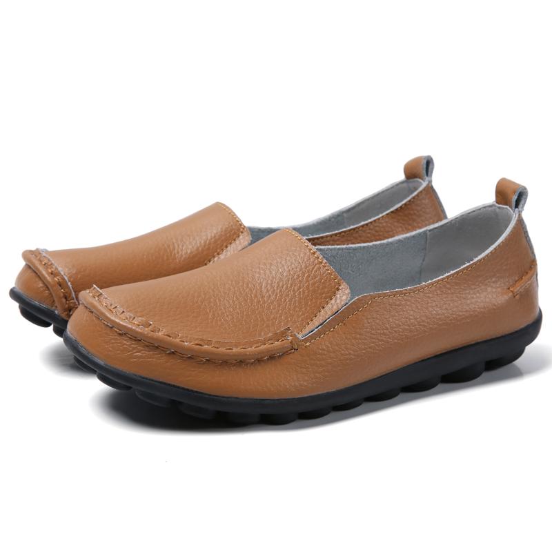 Fashion Women Flats Genuine Leather Ballerina Nurse Shoes Moccasins Women's Loafers Flats Slip On Silver Shoes For Women Soft Ballerinas