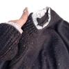 Korean Style Lazy Style Versatile Lace Sweater Women's New Loose Soft and Waxy Super Good-looking White Sweater