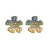 2024 Pearl Heart Flower Oil Painting Enamel Stud Earrings - Advanced Design Jewelry