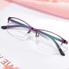 Women Myopia Glasses Ladies Half Frame Anti-blue Light Prescription Glasses Men Finished Eyewear -1.0 To -4.0