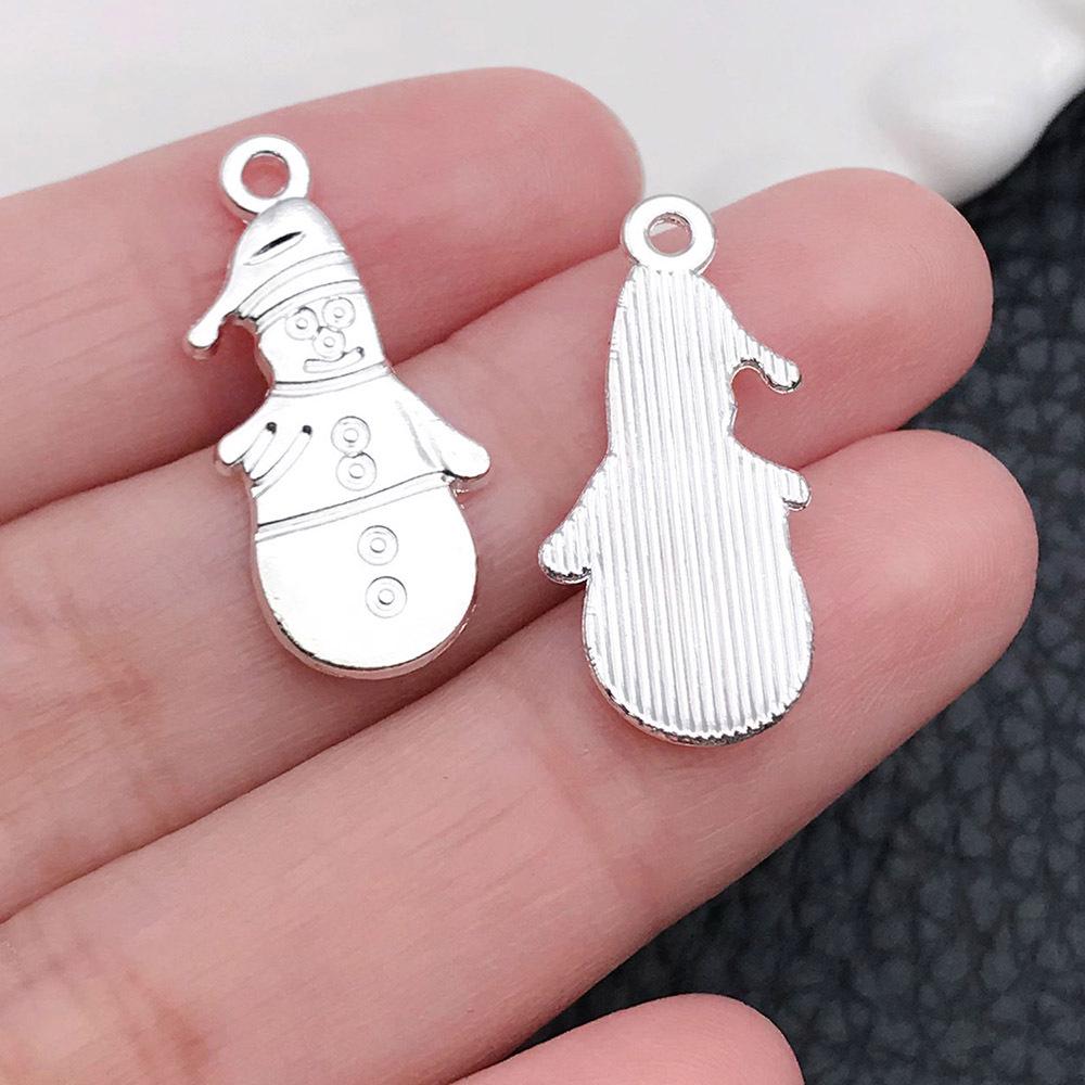 20-Piece Christmas Themed Bracelets: Silver Snowman, Santa Claus, Snowflake Pendants & Beads