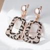 Shiny Natural Zircon Leopard Print Drop Earrings For Women Unique  Rose Gold And Black Plating Vintage Daily Jewelry