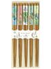Aoba Chopsticks, Dishwasher Safe, Peter Rabbit Design, Set of 5, Brown, Dimensions: Approx. 1.6 X 0.8 X 22.6 Cm (1 Pair)