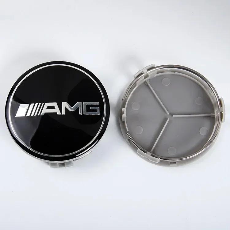 4 pieces 75mm Car Wheel Center Hub Caps Cover for Mercedes-Benz A/B/C/E/S/GLA/CLS Class C200L GLC GLK CLA decorate Accessories