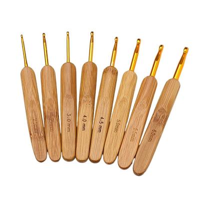 Handicraft Bamboo Wooden Crochet Hooks Small Size Long Knitting Crochet Bamboo Handle Crochet Knitting
