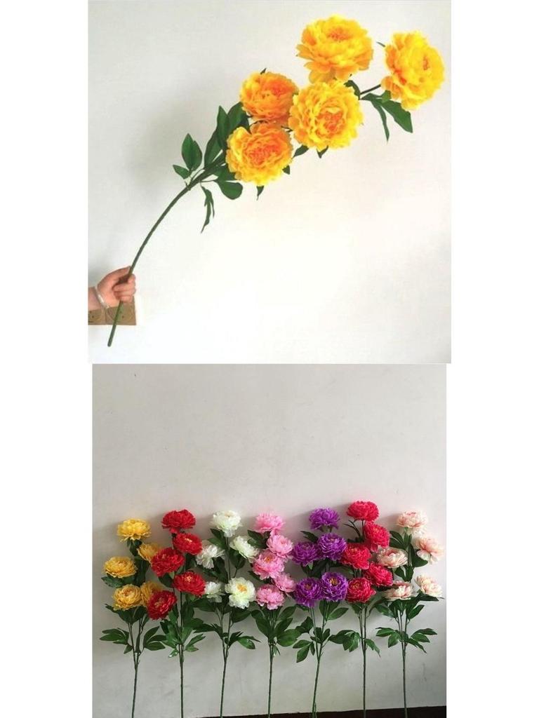 Peony Silk Flower: Large, Single-Head Tabletop/Floor Decoration