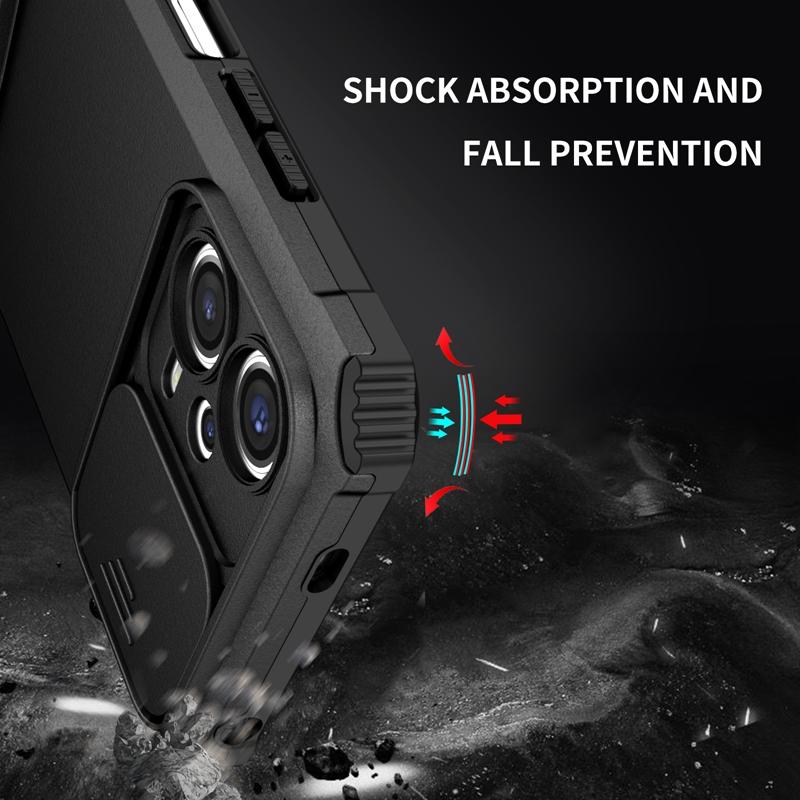 Armor Shockproof Phone Case for Xiaomi Redmi Note 12 4G Holder Stand Back Case Slide Lens Cover for Redmi Note12 5G