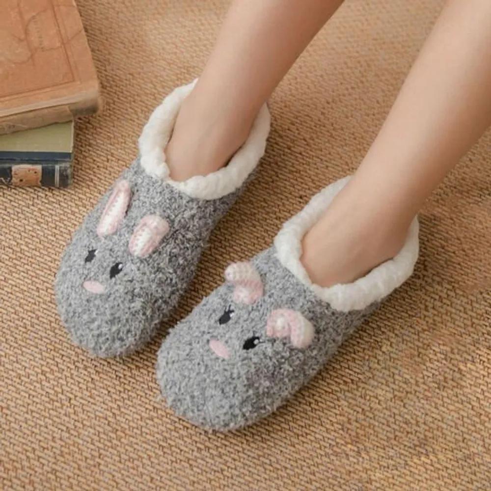 With Market Fluffy Fleece-Lined Footies (225~250mm) (Rabbit)