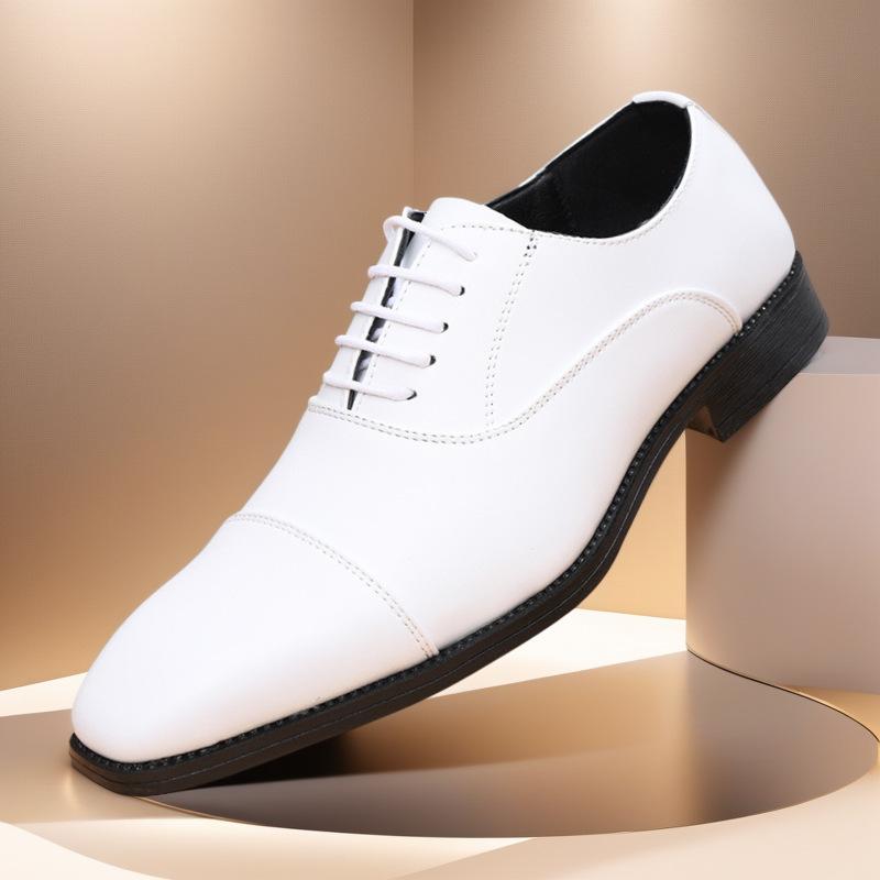 Autumn three-joint leather shoes men's breathable business dress men's shoes youth versatile wedding shoes British Oxford shoes