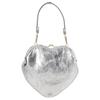 VIVIENNE WESTWOOD Metallic Effect Iconic Saturn Logo Goat Leather Shoulder Tote Bag Women Handbags Silver 4B01000CWL00ACQ401