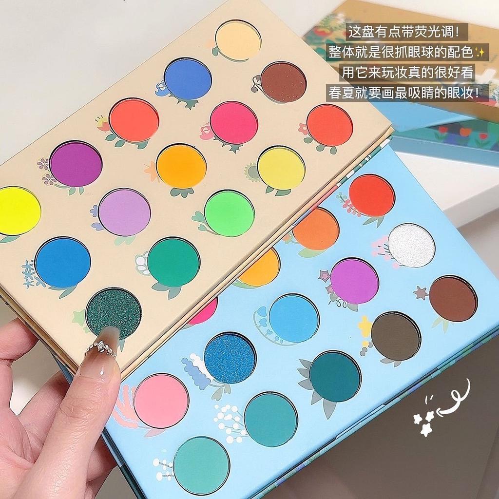 Dopamine 15 Colors Eyeshadow Palette Cool Sense of Rainbow Stage Makeup Cos Play Makeup Pearl Matte Student Makeup Eyeshadow Palette