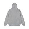 Unisex Oversized Hooded Zip-Up Sweatshirt With Star Rhinestone Embroidery Streetwear Casual Pullover Top