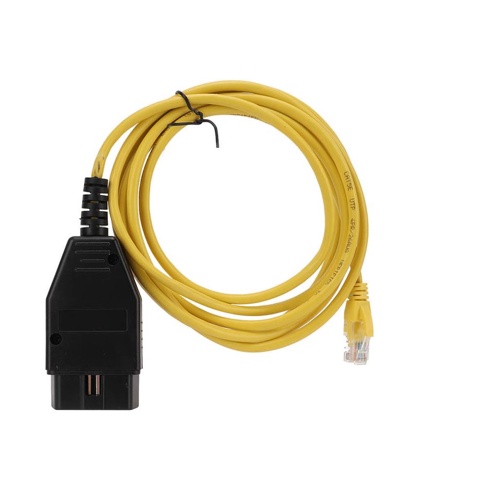 Gul ENET-kabel for koding OBD2 Diagnostikkabel med CD Erstatning for F-serien 3-serien 5-serien 7-serien