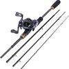 Casting Fishing Rod Reel Combos 2.1m 4 Sections Baitcasting Rod and 13BB Casting Reel