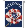 Memorial Day Garden Flag 4th of July Patriotic Welcome Small Flags for Outside,  Sunflower Polka Dots Independence Day Double Sided Yard Outdoor Decor