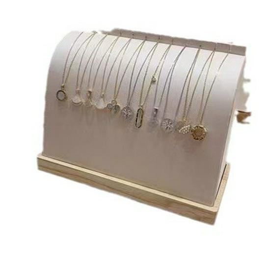 Solid Wood Jewelry Display Stand for Necklaces and Earrings