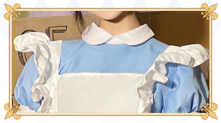 Midoriya Alice Cosplay Costume, Adult Maid Outfit, One Size Dress (3XL)