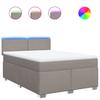 Box Spring Bed with Mattress Taupe 140 x 200 cm Fabric
