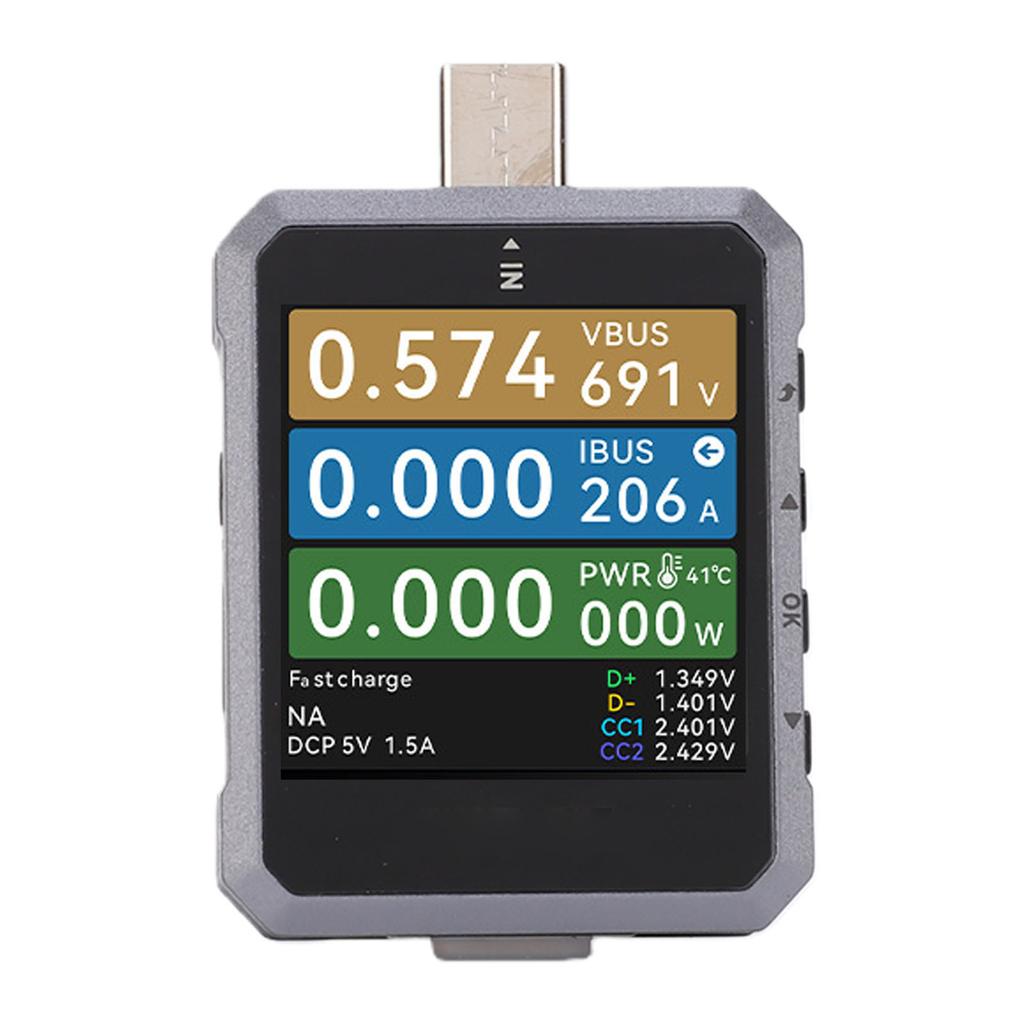 USB C Tester High Precise Voltage Current Power Meter Type C Fast Charge Protocol Detector
