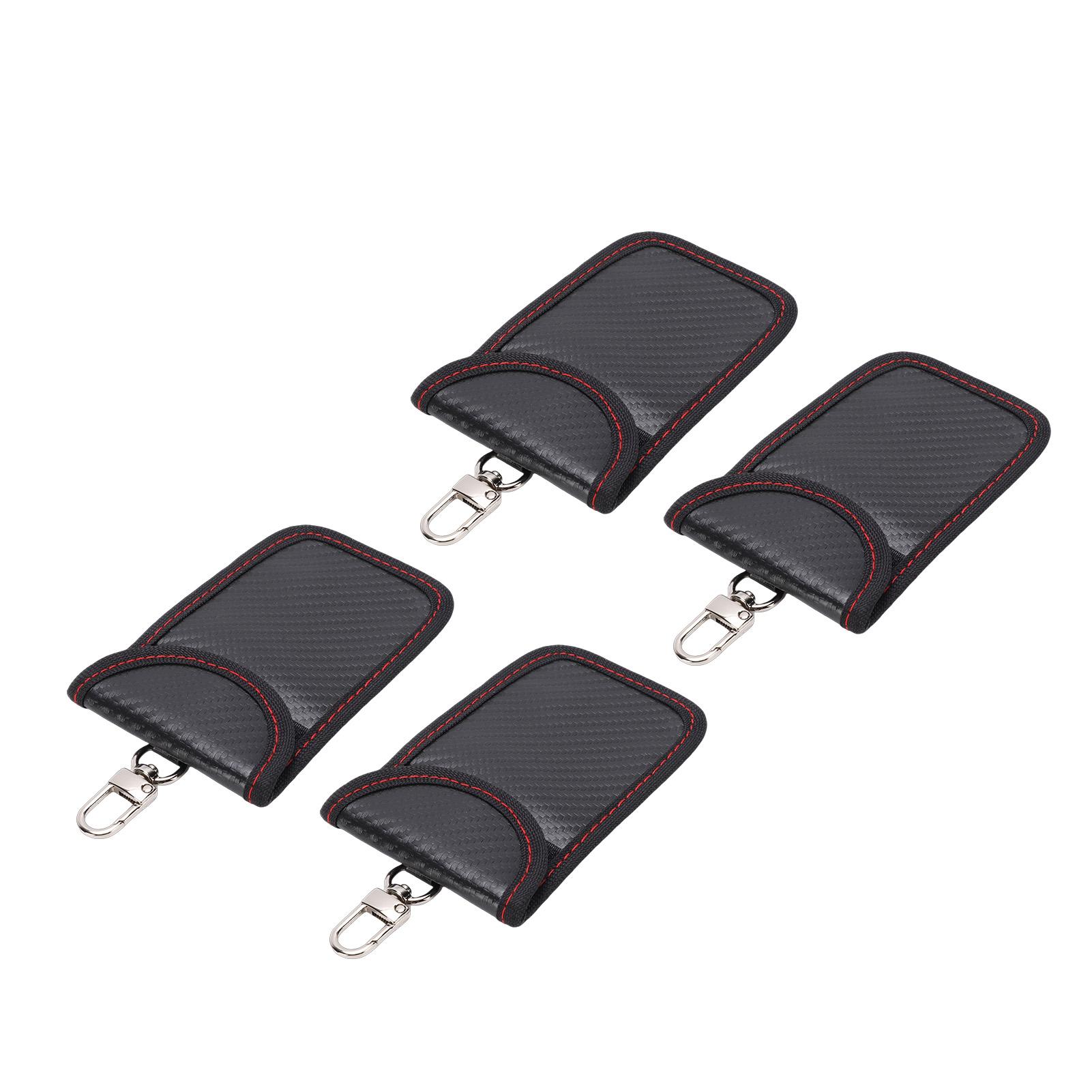 

4 Pcs Signal Blocking Pouch Carbon Prevent Credit Card Information Leakage Car Key Fob Protector
